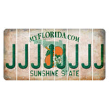 Florida Orange Blossom Cut License Plate Strips (Set of 8) J