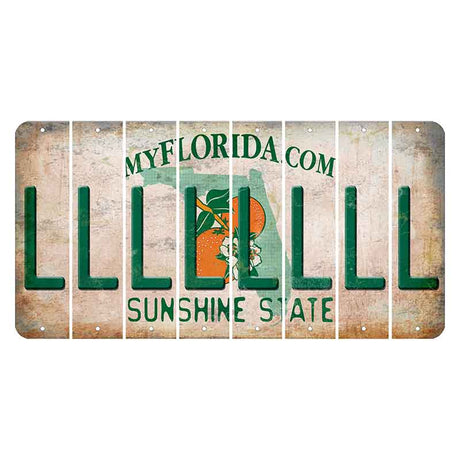 Florida Orange Blossom Cut License Plate Strips (Set of 8) L