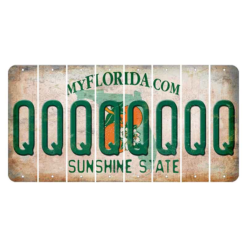 Florida Orange Blossom Cut License Plate Strips (Set of 8) Q