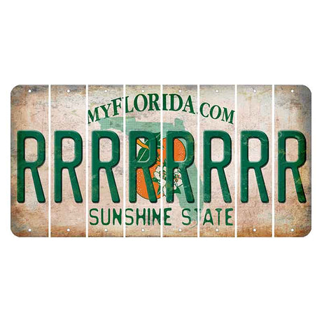 Florida Orange Blossom Cut License Plate Strips (Set of 8) R