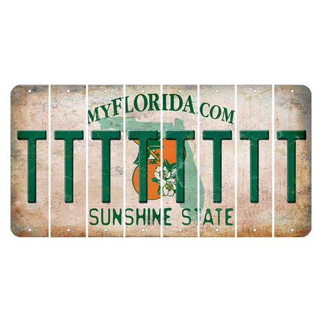 Florida Orange Blossom Cut License Plate Strips (Set of 8) T