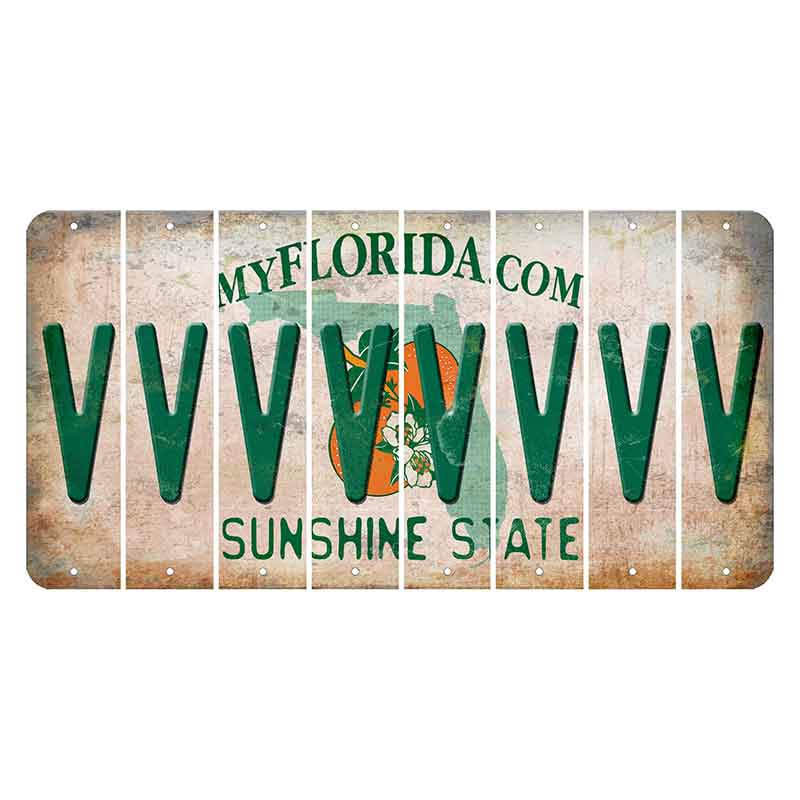 Florida Orange Blossom Cut License Plate Strips (Set of 8) V