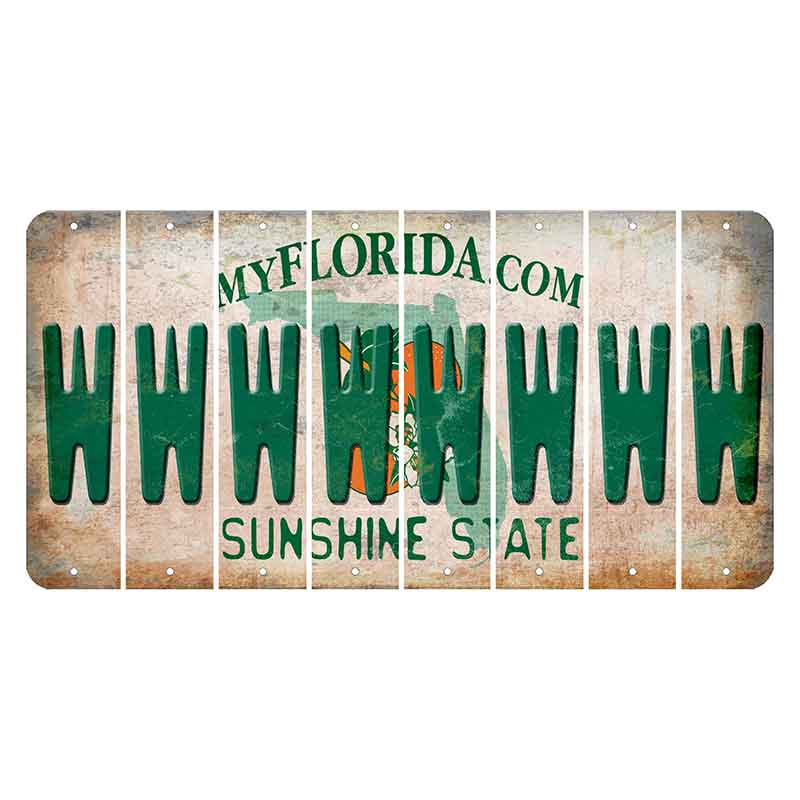 Florida Orange Blossom Cut License Plate Strips (Set of 8) W