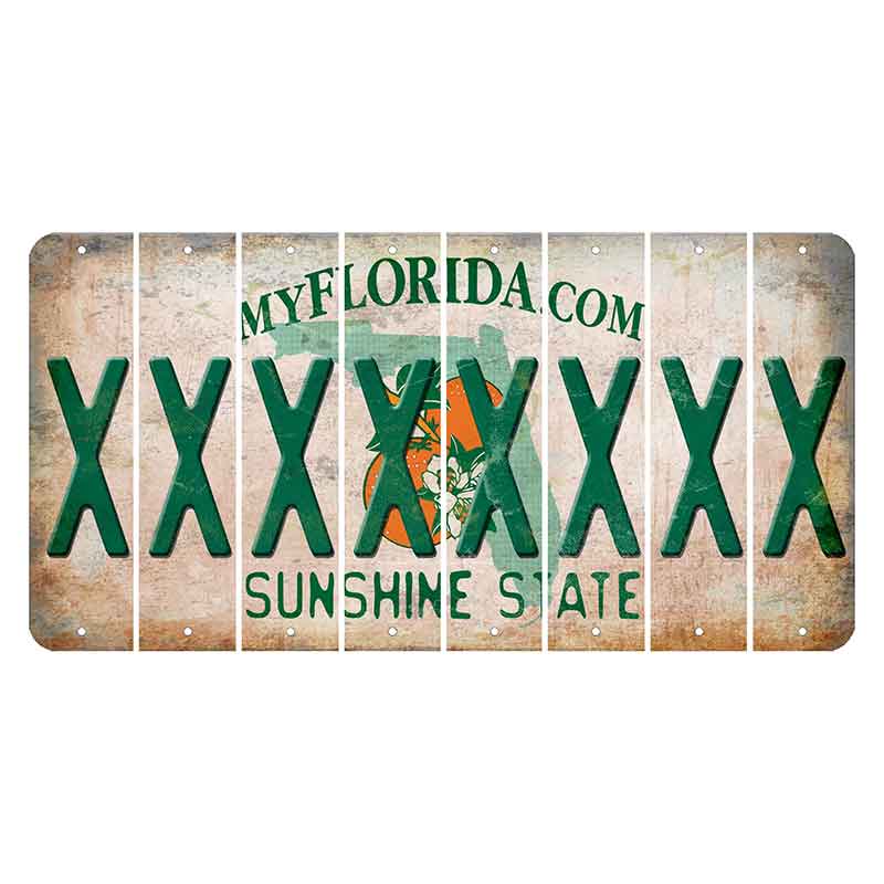 Florida Orange Blossom Cut License Plate Strips (Set of 8) X