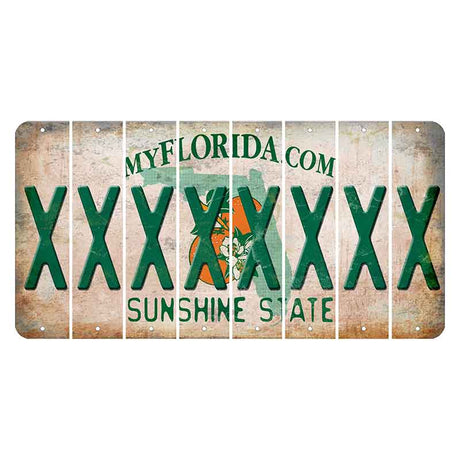 Florida Orange Blossom Cut License Plate Strips (Set of 8) X