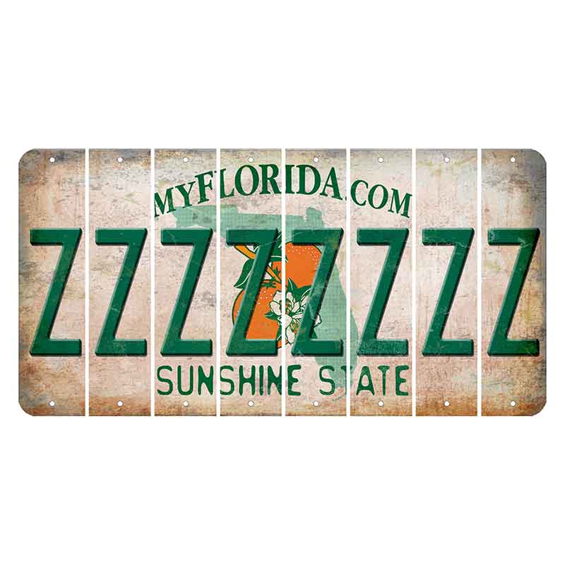Florida Orange Blossom Cut License Plate Strips (Set of 8) Z