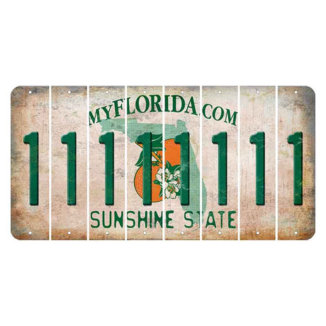 Florida Orange Blossom Cut License Plate Strips (Set of 8) 1
