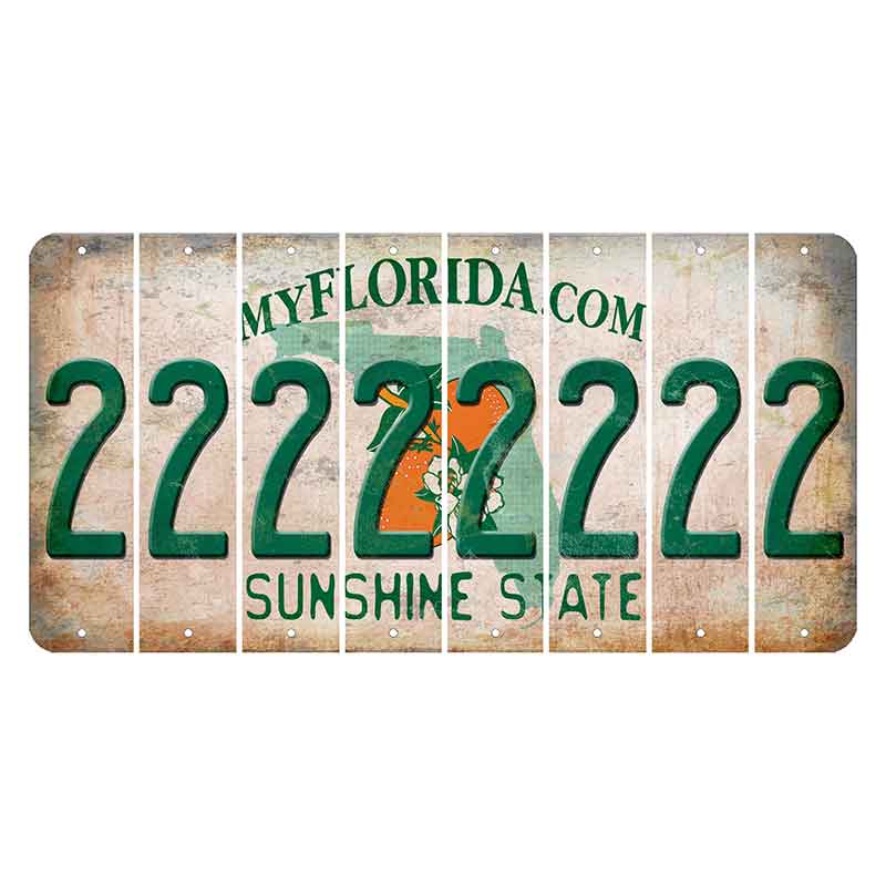 Florida Orange Blossom Cut License Plate Strips (Set of 8) 2