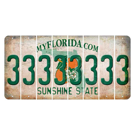 Florida Orange Blossom Cut License Plate Strips (Set of 8) 3