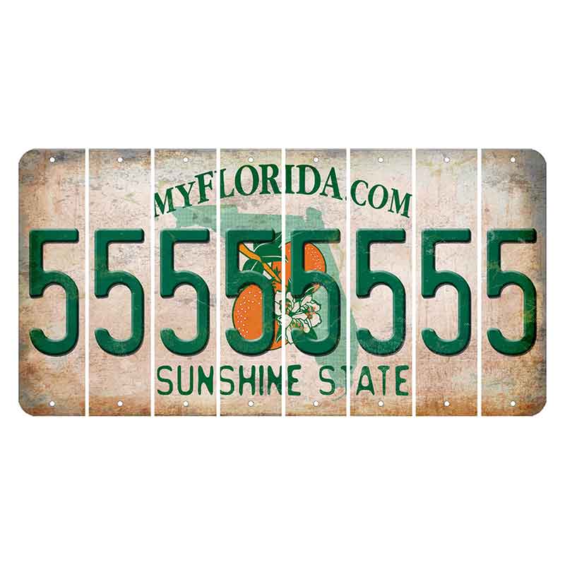 Florida Orange Blossom Cut License Plate Strips (Set of 8) 5