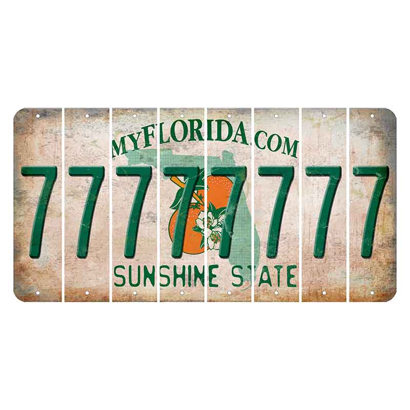 Florida Orange Blossom Cut License Plate Strips (Set of 8) 7