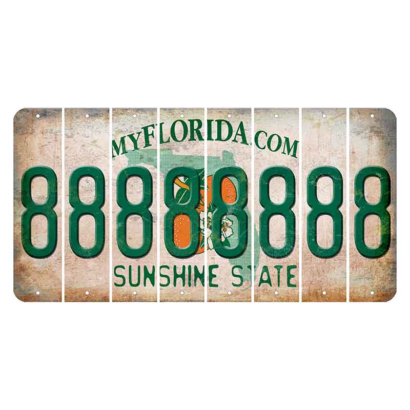 Florida Orange Blossom Cut License Plate Strips (Set of 8) 8