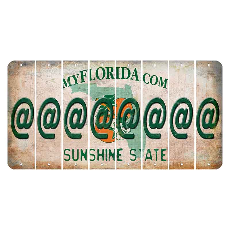 Florida Orange Blossom Cut License Plate Strips (Set of 8) At Sign