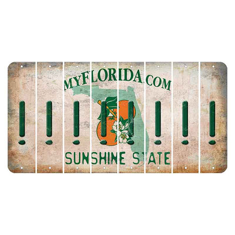 Florida Orange Blossom Cut License Plate Strips (Set of 8) Exclamation Point