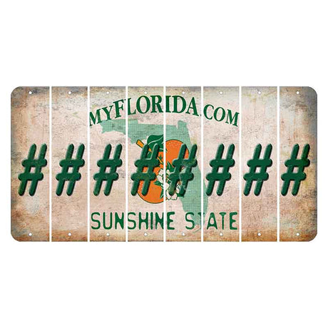 Florida Orange Blossom Cut License Plate Strips (Set of 8) Hashtag