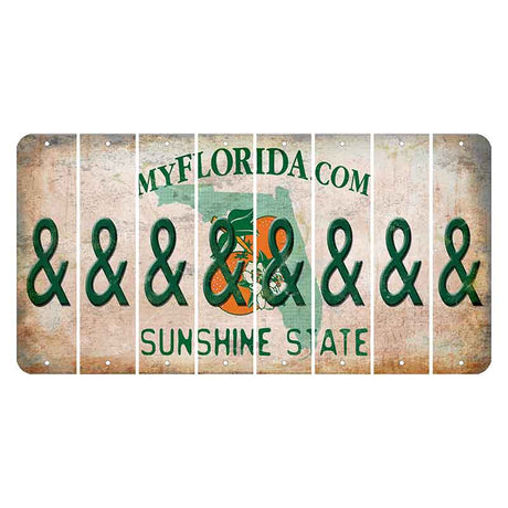 Florida Orange Blossom Cut License Plate Strips (Set of 8) And Sign