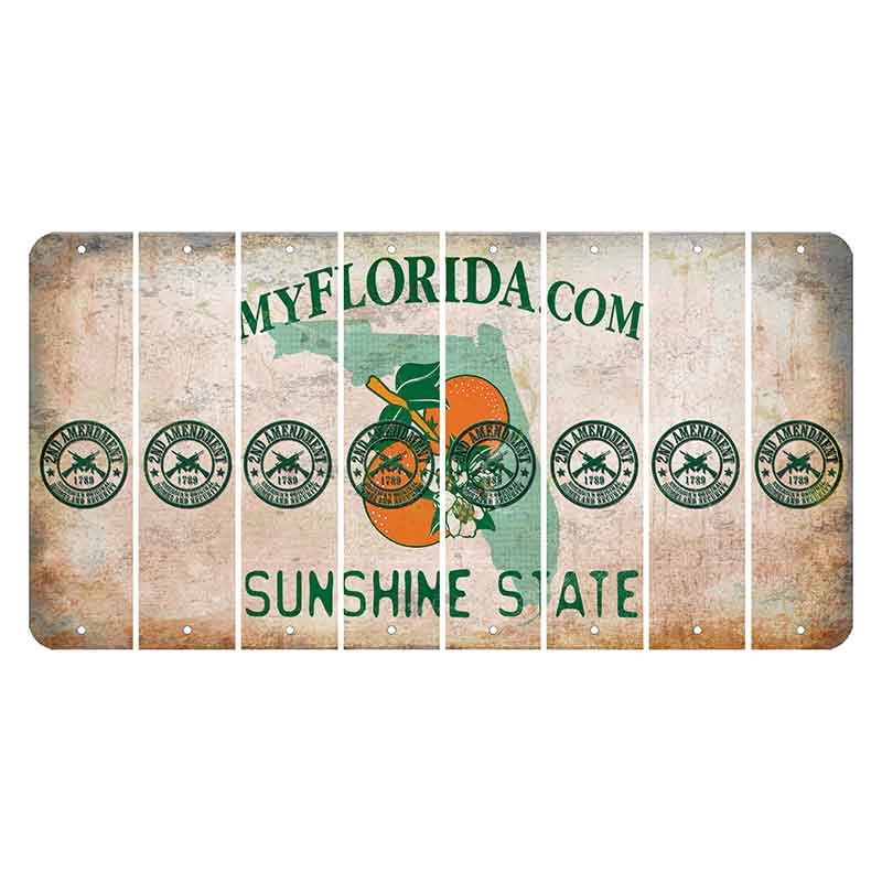 Florida Orange Blossom Cut License Plate Strips (Set of 8) 2nd Amendment