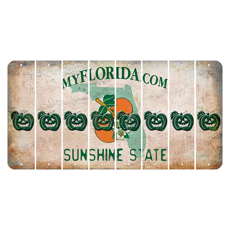 Florida Orange Blossom Cut License Plate Strips (Set of 8) Pumpkin