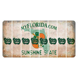 Florida Orange Blossom Cut License Plate Strips (Set of 8) Pumpkin