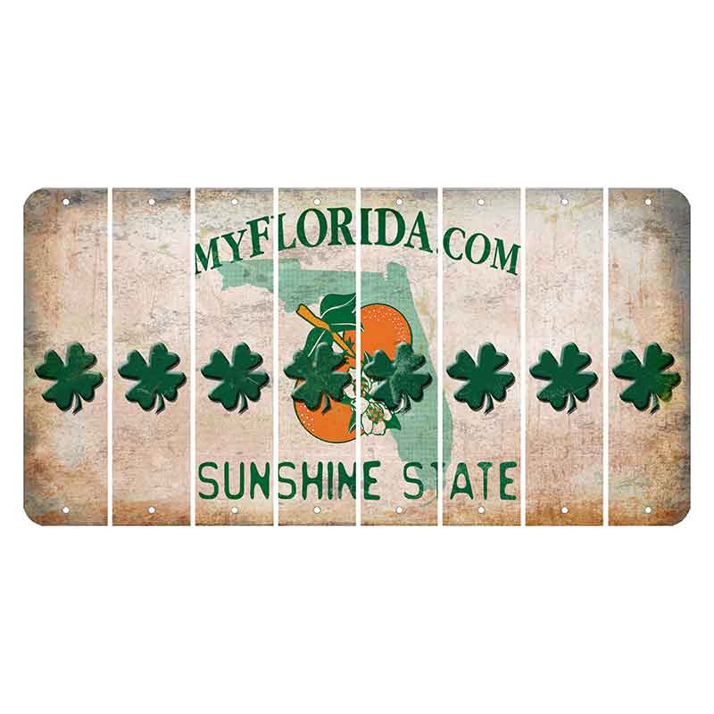 Florida Orange Blossom Cut License Plate Strips (Set of 8) Shamrock