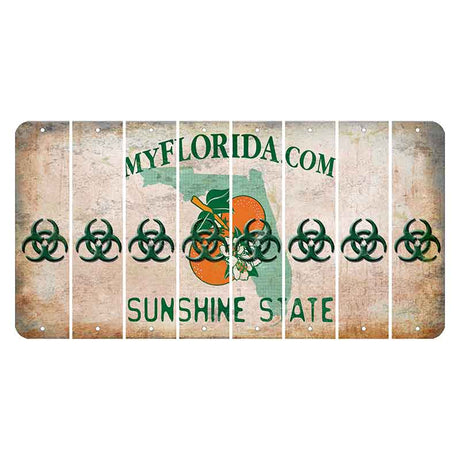 Florida Orange Blossom Cut License Plate Strips (Set of 8) Radioactive