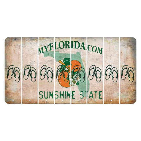 Florida Orange Blossom Cut License Plate Strips (Set of 8) Flip Flops