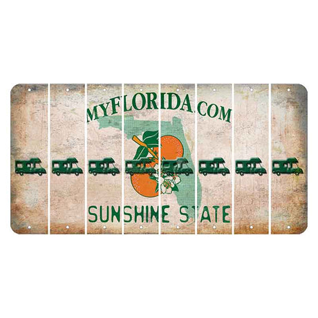 Florida Orange Blossom Cut License Plate Strips (Set of 8) Camper