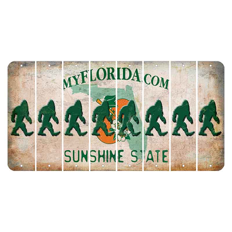Florida Orange Blossom Cut License Plate Strips (Set of 8) Bigfoot