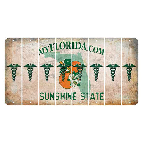 Florida Orange Blossom Cut License Plate Strips (Set of 8) Caduceus