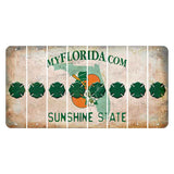 Florida Orange Blossom Cut License Plate Strips (Set of 8) Fire Badge