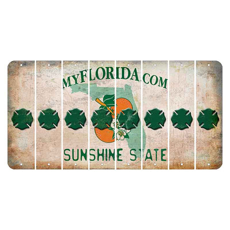 Florida Orange Blossom Cut License Plate Strips (Set of 8) Fire Badge