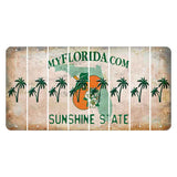 Florida Orange Blossom Cut License Plate Strips (Set of 8) Palm Trees