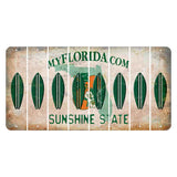 Florida Orange Blossom Cut License Plate Strips (Set of 8) Surfboard
