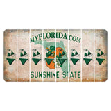 Florida Orange Blossom Cut License Plate Strips (Set of 8) Bikini