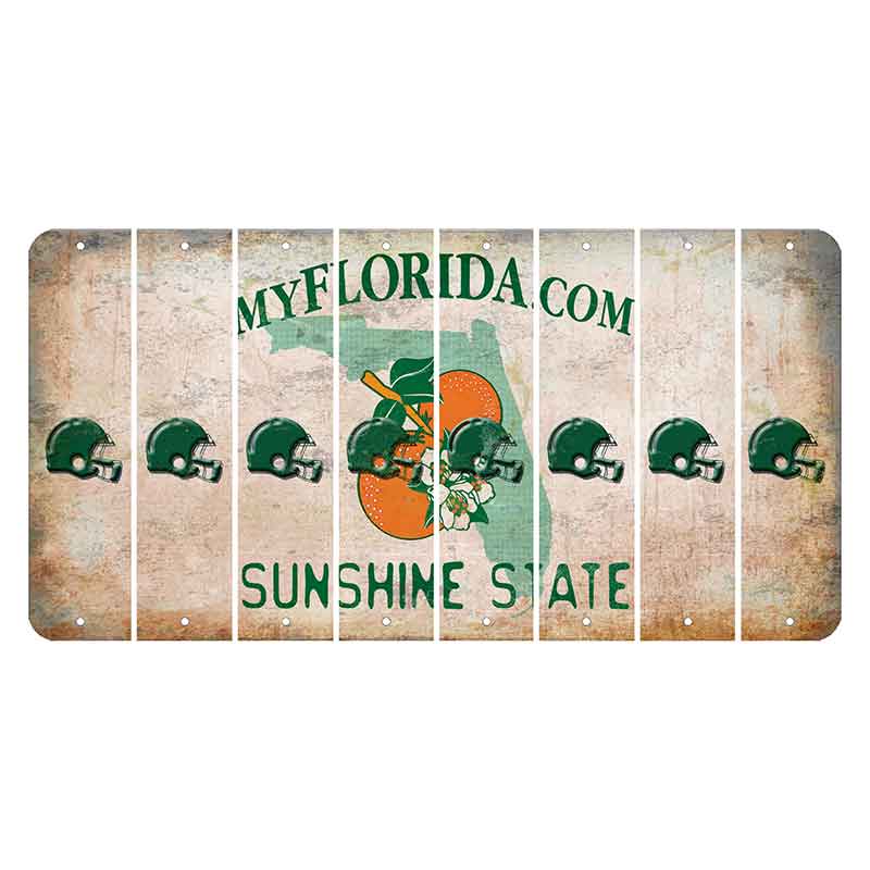 Florida Orange Blossom Cut License Plate Strips (Set of 8) Football Helmet