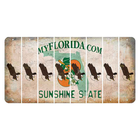Florida Orange Blossom Cut License Plate Strips (Set of 8) Bald Eagle