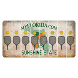 Florida Orange Blossom Cut License Plate Strips (Set of 8) Pickleball