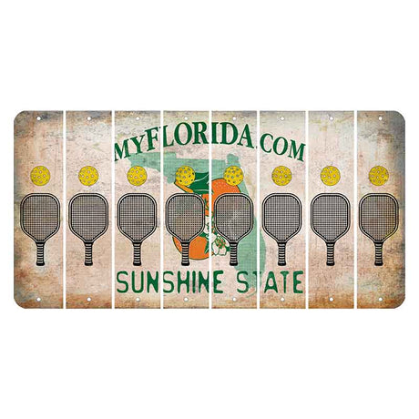 Florida Orange Blossom Cut License Plate Strips (Set of 8) Pickleball