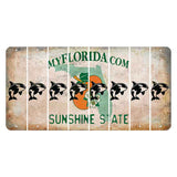 Florida Orange Blossom Cut License Plate Strips (Set of 8) Whale