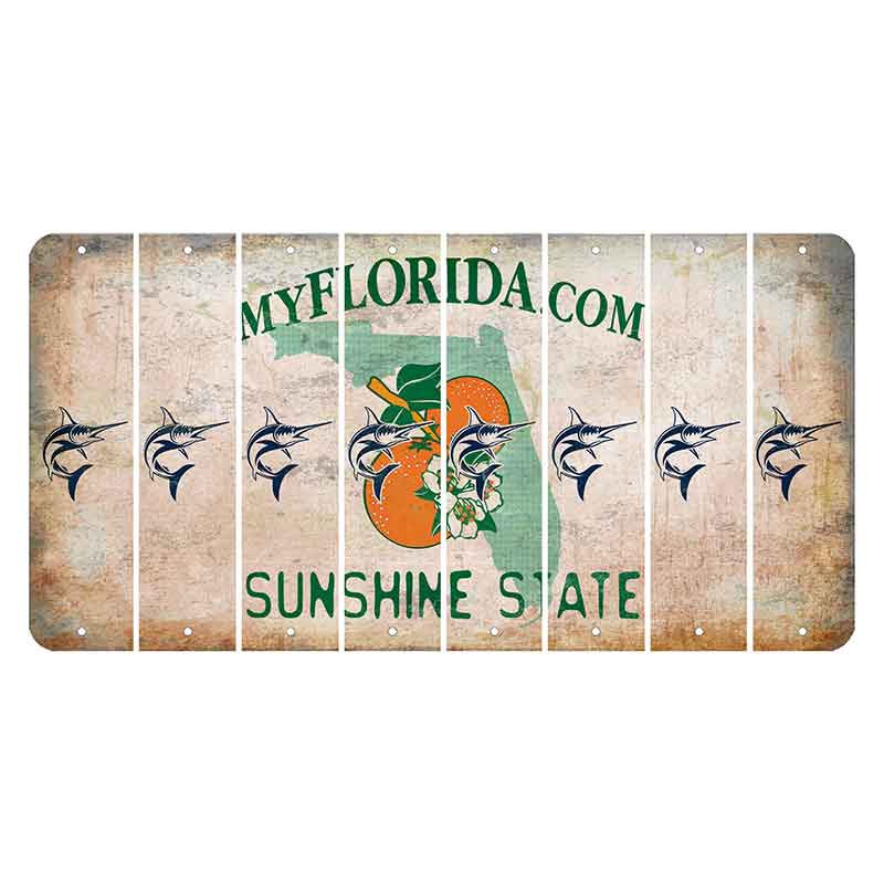 Florida Orange Blossom Cut License Plate Strips (Set of 8) Swordfish