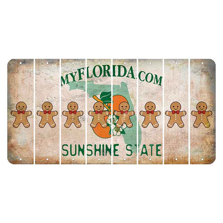 Florida Orange Blossom Cut License Plate Strips (Set of 8) Gingerbread Man