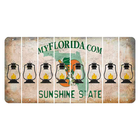 Florida Orange Blossom Cut License Plate Strips (Set of 8) Lantern