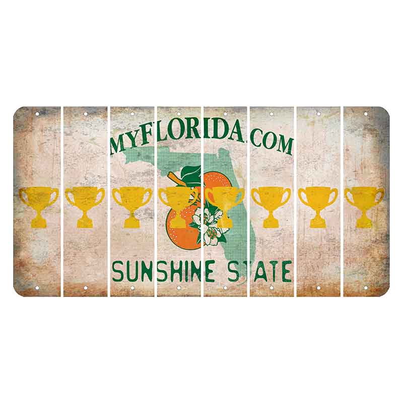 Florida Orange Blossom Cut License Plate Strips (Set of 8) Trophy