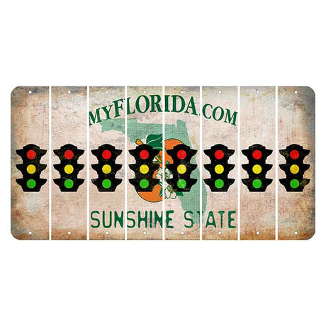 Florida Orange Blossom Cut License Plate Strips (Set of 8) Traffic Light