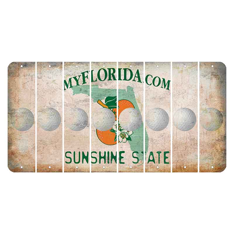 Florida Orange Blossom Cut License Plate Strips (Set of 8) Golfball