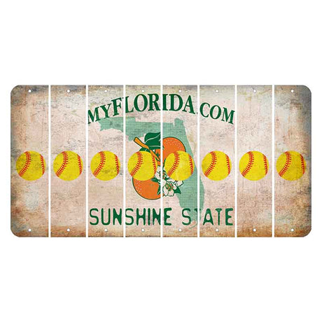 Florida Orange Blossom Cut License Plate Strips (Set of 8) Softball
