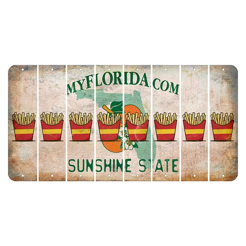 Florida Orange Blossom Cut License Plate Strips (Set of 8) French Fries