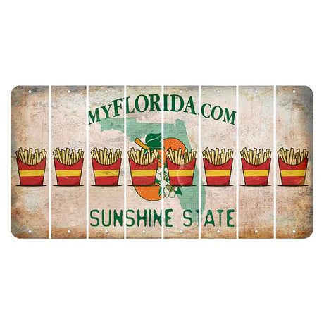 Florida Orange Blossom Cut License Plate Strips (Set of 8) French Fries