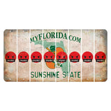 Florida Orange Blossom Cut License Plate Strips (Set of 8) Emoji - Pissed