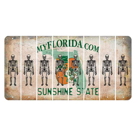 Florida Orange Blossom Cut License Plate Strips (Set of 8) Skeleton